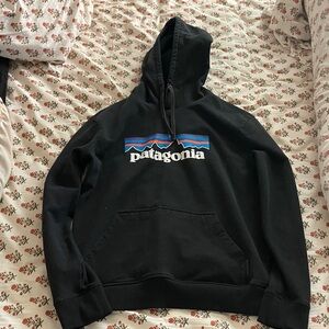 Patagonia Black Hoodie with Logo Design